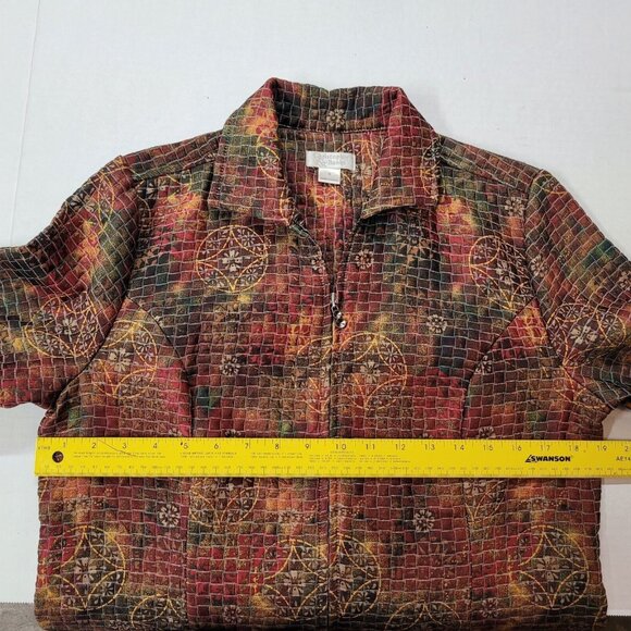 Christopher & Banks Size S Boho Floral Zip Up Blazer Jacket Lightweight Quilted - Picture 5 of 8